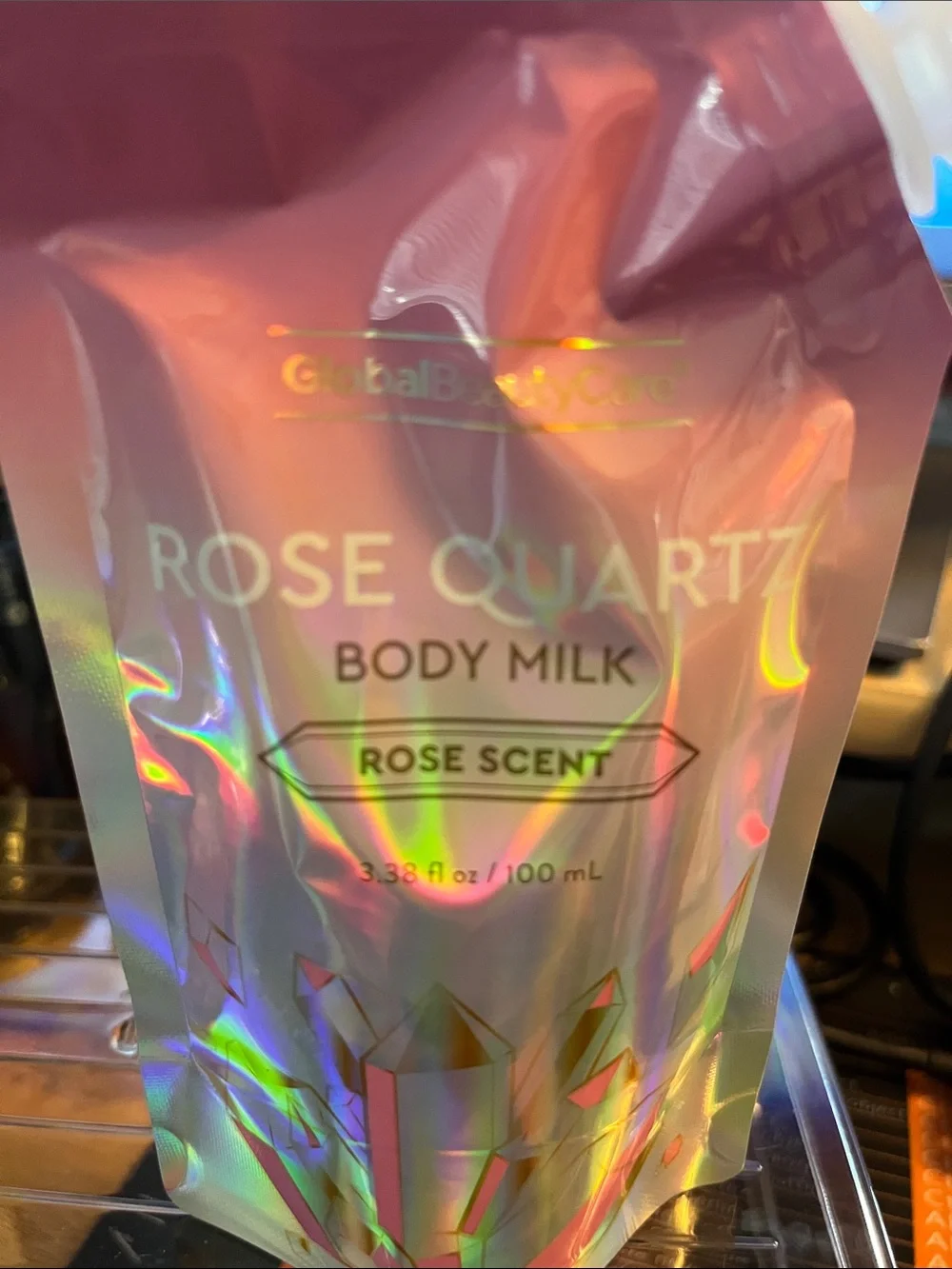 GlobalBeautyCare Rose Quartz Body Milk – Rose Scent (Pink)